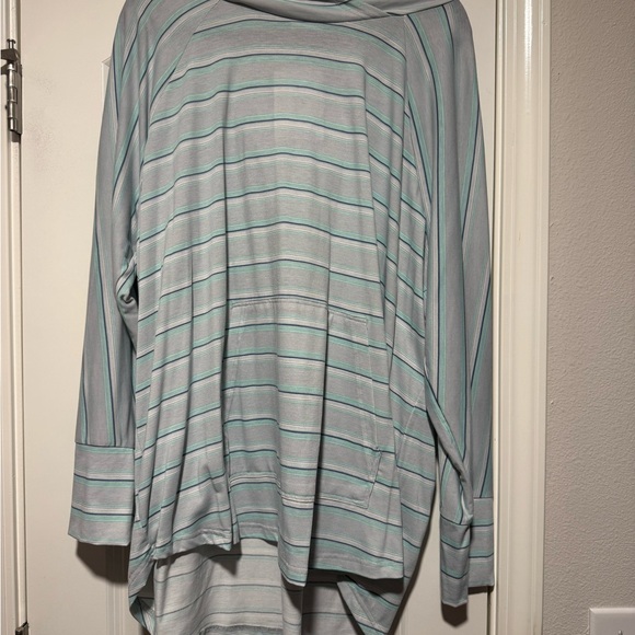 LuLaRoe Tops - Light Blue & Mint Striped Hoodie